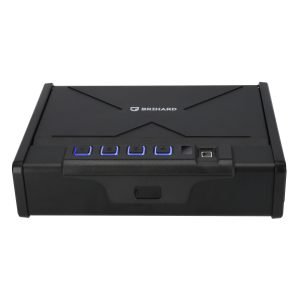 Brihard nešiojamas biometrinis pistoletų seifas (2 ginklams)