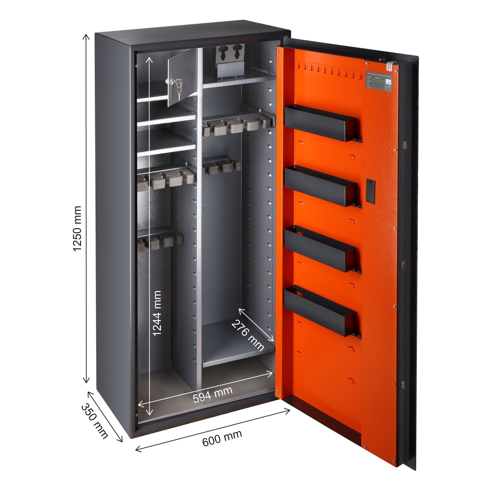 Brihard Hunter Premium Combi 18 E sertifikuotas ginklų seifas (S1 klasė, 18 ginklų) - Image 2