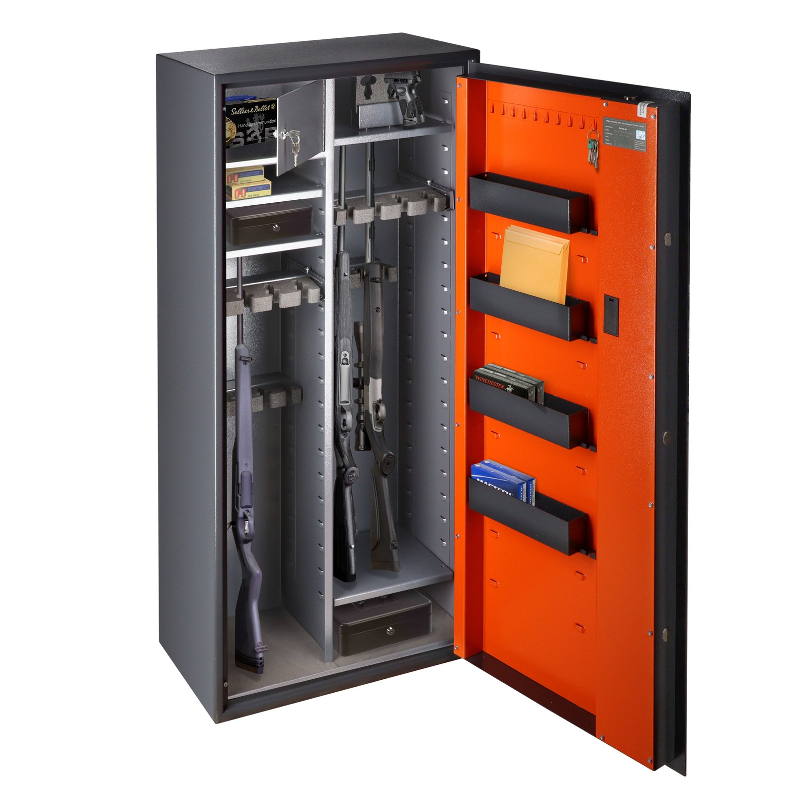 Brihard Hunter Premium Combi 18 E sertifikuotas ginklų seifas (S1 klasė, 18 ginklų) - Image 11