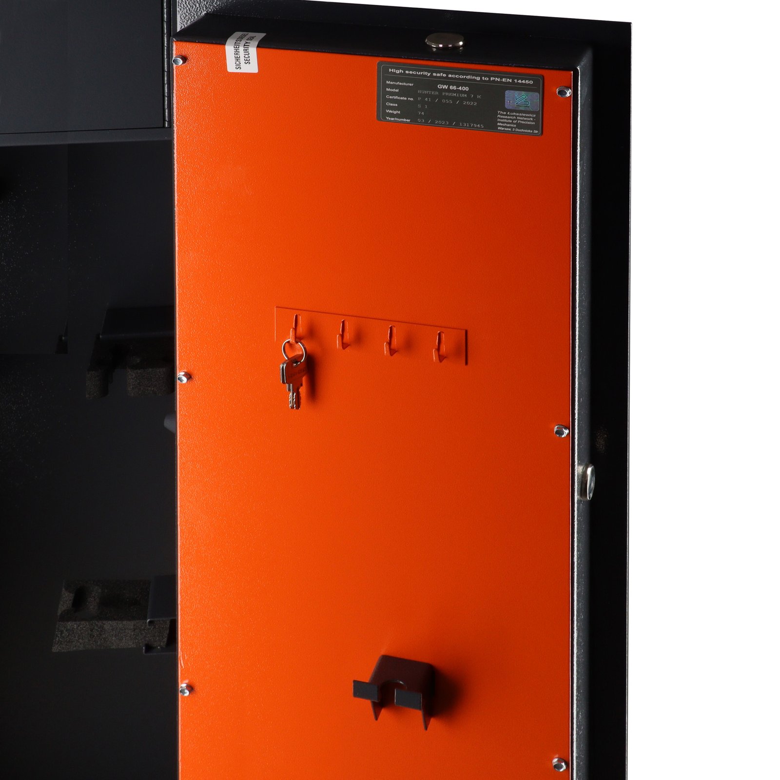 Brihard Hunter Premium 7 K sertifikuotas ginklų seifas (S1 klasė, 7 šautuvai, raktinė spyna) - Image 7